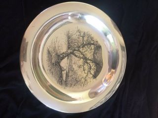Sterling Silver Limited Edition James Wyeth,  1972,  Plate,  " Along The Brandywine "