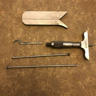 Vintage Starrett Tools,  Micrometer Depth Gage,  Surface Gage,  Giant Jack Screws 6