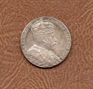 1902 King Edward Vii Queen Alexandra Silver Minted Coronation Medallion