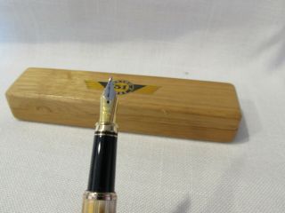 Retro 51 Fountain Pen w/Original Wood Box White Wash Over Gold Base - Gold Trim 5