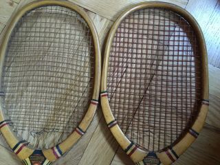 Vintage Pair Alexander Hamilton Tennis Courts Bancroft The Winner racquets - 1930s 3