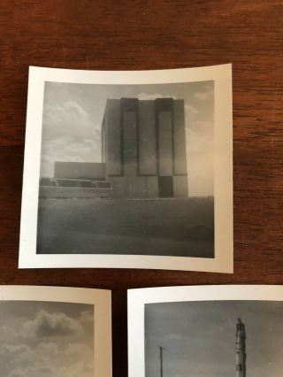 3 Black & White Vintage Photos At NASA Kennedy Space Center Launch Tower,  Rocket 2