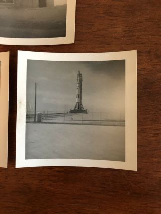 3 Black & White Vintage Photos At NASA Kennedy Space Center Launch Tower,  Rocket 4