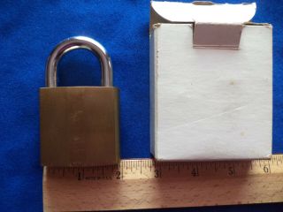Vintage Brass Padlock No.  955 5 - Pin Tumbler Us - 4 Finish 2 - Inch Case With 2 Keys