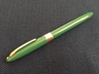 Vintage Sheaffer Snorkel Palladium Silver White Dot Pastel Green Fountain Pen