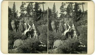 1880s Lake Tahoe Waterfall Near Fallen Leaf Lake El Dorado County,  Ca Stereoview