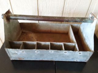 Vintage Metal Tool Box Tray - Caddy Tote - Repurpose - Garden - Primitive Unique