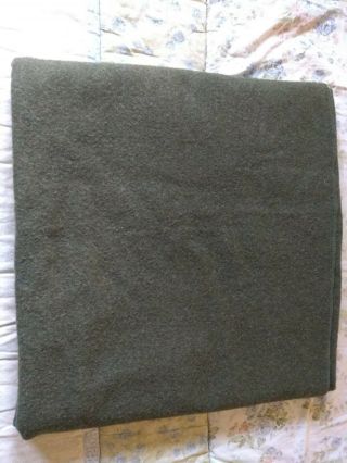 100 Wool,  Green (Military) ? Blanket - No flaws - No Tags 4