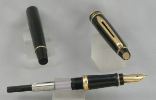 Waterman Expert II Black & Gold Fountain Pen - 2000 ' s - M Nib - France 4