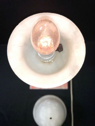 Antique Vintage Pink Alabaster Art Deco Table Lamp & Dome Shade Made In Italy 4