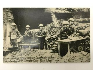 Antique Ww1 Rare Postcard - Salvation Army Making Doughnuts - Historical Artifact