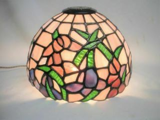 Leaded Stained Glass Lamp Dome Shade Arts & Crafts Tiffany Style 8 1/2”