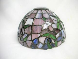 Leaded Stained Glass Lamp Dome Shade Arts & Crafts Tiffany Style 8 1/2” 3