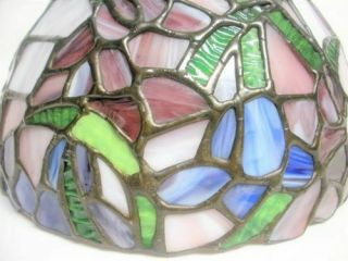 Leaded Stained Glass Lamp Dome Shade Arts & Crafts Tiffany Style 8 1/2” 4