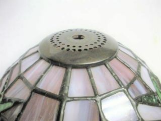 Leaded Stained Glass Lamp Dome Shade Arts & Crafts Tiffany Style 8 1/2” 5