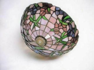 Leaded Stained Glass Lamp Dome Shade Arts & Crafts Tiffany Style 8 1/2” 6