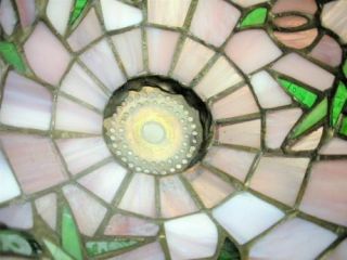 Leaded Stained Glass Lamp Dome Shade Arts & Crafts Tiffany Style 8 1/2” 7