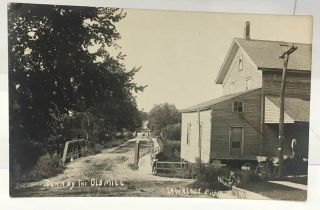 Rppc Postcard Lawrence Michigan - Down By The Old Mill - Unposted