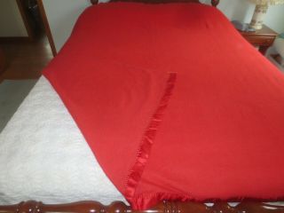 Vintage RED Light Weight SOFT WOOL BLEND Blanket - 72 