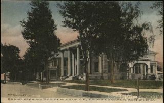 Keokuk,  Ia Grand Avenue Lee County Iowa Antique Postcard The Albertype Co.