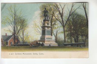 Color Soldiers Monument Derby Ct Rotograph G4017