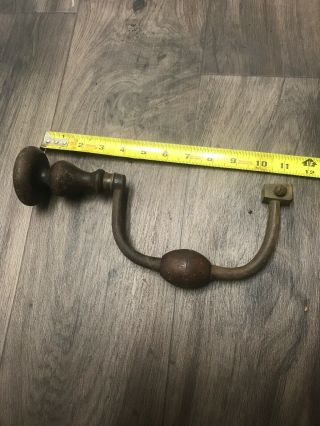 Vintage Antique Woodworking Tool Bleckmann German Ball Hand Brace Bit And Brace