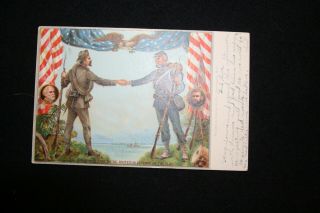 Rare Civil War Era Patriotic Postcard Memorial Day " Veterans Of 1862 " C1900