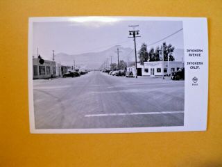 Vintage Black & White Photo Postcard Inyokern Ave Inyokern California 1930s Cars