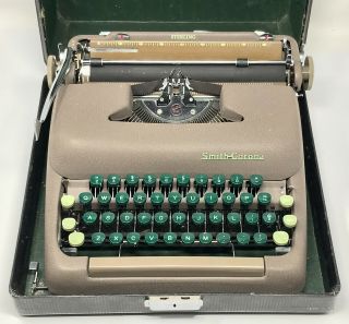Vintage Smith Corona Sterling Portable Typewriter W/case Needs Ribbon Scp