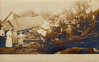 East Ryegate,  Vt Rppc Bad Train Wreck April 4,  1908 1