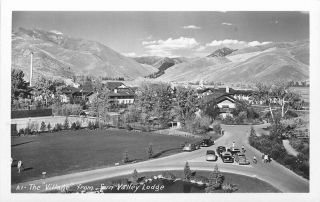 Autos Village Sun Valley Lodge Idaho 1940s Rppc Photo Postcard 6914