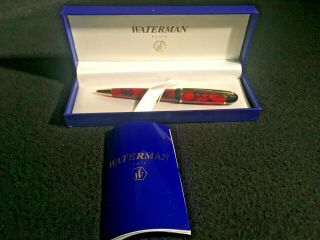 Waterman Phileas Ball Point Pen Bright Red/black France W/papers