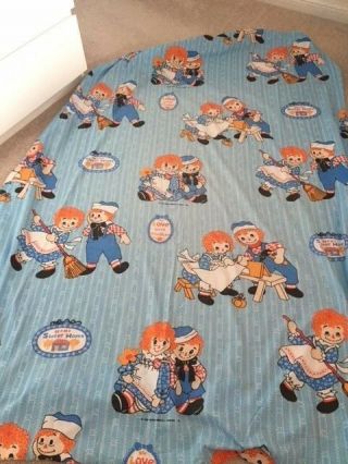 Vintage Raggedy Ann & Andy Twin Fitted And Flat Sheet Set