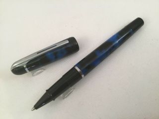 Waterman Phileas Marbled Blue W/ Silver Trim Rollerball Pen (jlc)