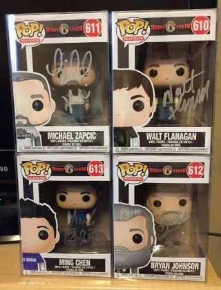 Funko Pop Comic Book Men Limited Edition Autographed Set Of 4 (in Protectors)