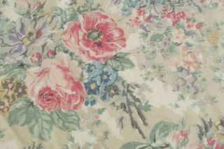 Vintage Ralph Lauren Brittany Floral Full Flat / Top Sheet Fabric Cotton Cutter