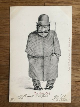 Judaica Old Postcard Propaganda Anti Semitic Jewish The Chief To Germany 1901