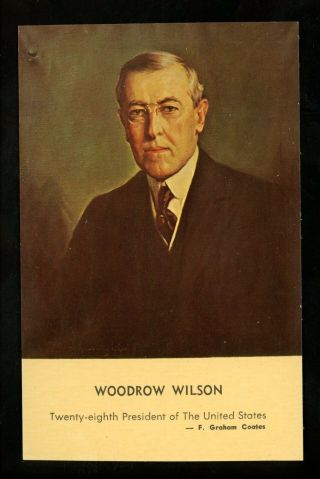 Political President Postcard Woodrow Wilson 28th President Chrome