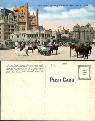 Pony Riding Cart Atlantic City Beach Jersey Nj 1940s