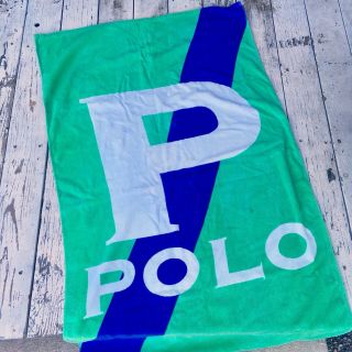 Vintage Polo Sport Ralph Lauren Home Beach Towel Green Blue Color Block