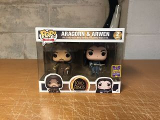 Funko Pop Lord Of The Rings Aragorn & Arwen 2 - Pack 2017 Sdcc Shared Exclusive