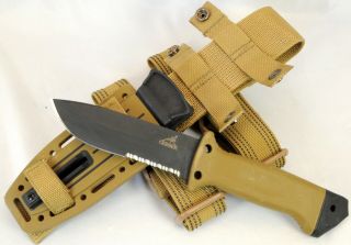 Gerber Lmf Ii Survival Knife With Sheath & Thigh Rig Coyote Brown -