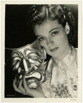 Ruth Hussey W/ Greek Tragedy Buskin Mask Moody 1930s Vintage Art Deco Photograph