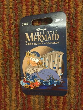 Disney D23 Expo 2019 Little Mermaid Triton & Sebastian Pin