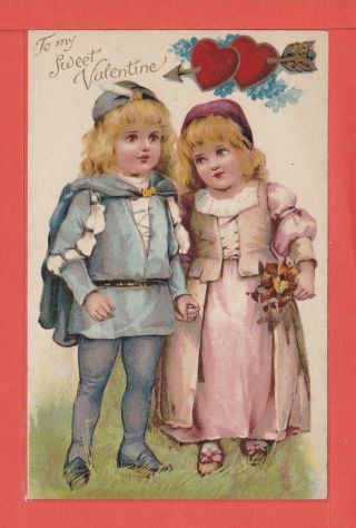 Ernest Nister No.  1286 My Sweet Valentine Olden Day Children,  P/un