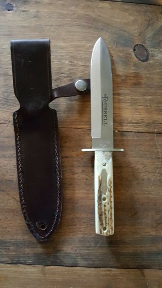 J.  Russell & Company Green River Stag Handle Spear Point Bowie Knife W/.