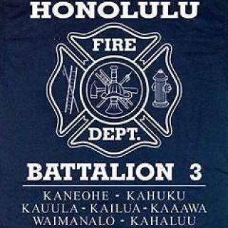 Honolulu Fire Department Battalion 3 Hawaii T - Shirt M