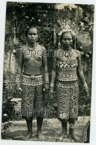 Postcards RPPC Malaya Singapore 1938 Dayak Chief Princess Borneo 9 Photos Album 5