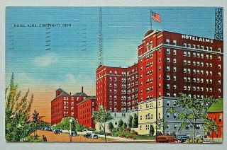 Hotel Alms,  Cincinnati,  Ohio Vintage 1940 Linen Postcard 4709