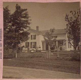 Early Stereoview Of D.  E.  Gilman House In Eureka,  Wi / M.  S.  Holly Photo